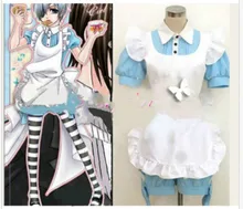 AnimeBlack Butler Alice Ciel Phantomhive Alois Trancy Maid Clothes with socks font b Cosplay b font