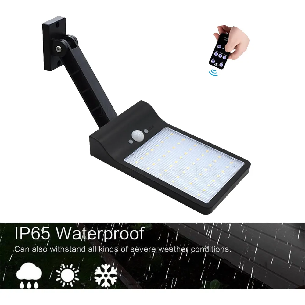 

remote control rotate bracket solar street light Outdoor street garden lamp 48 LED Solar light Pathway Wall Lamp Waterproof Secu