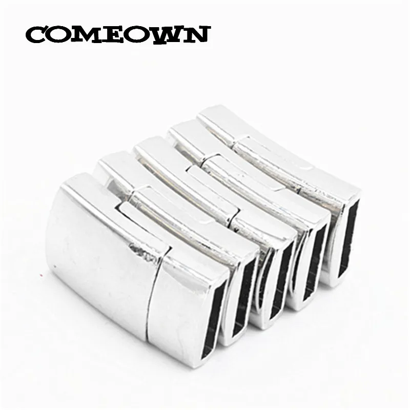 COMEOWN Wholesale 20pcs Arc shaped Clasps fitting Flat Leather Cord End Caps DIY