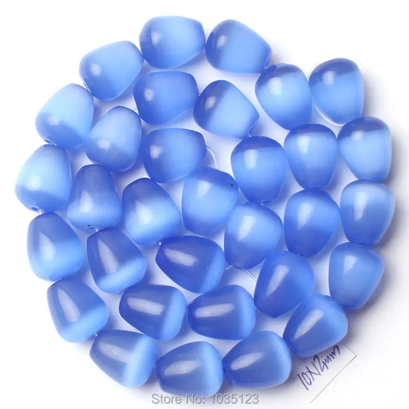 

Free Shipping AAA 10x14mm Blue Color Cat Eye Stone Drop Shape Gem Loose Beads Strand 15" DIY Creative Jewellery Making w2723
