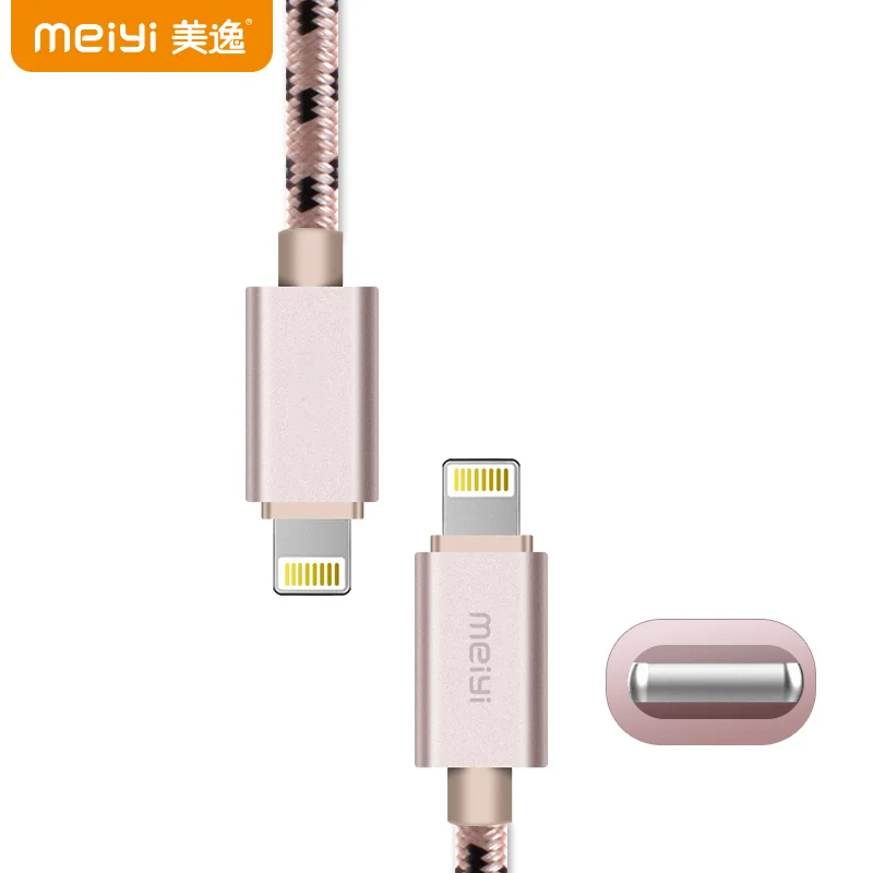 Металлический usb-кабель MEIYI M15 0,5 м с цветной нейлоновой оплеткой для iPhone 8, 7, 6, 6s Plus, 5S, 5, iPad mini, подходит для IOS 10, 9, 8-контактный кабель