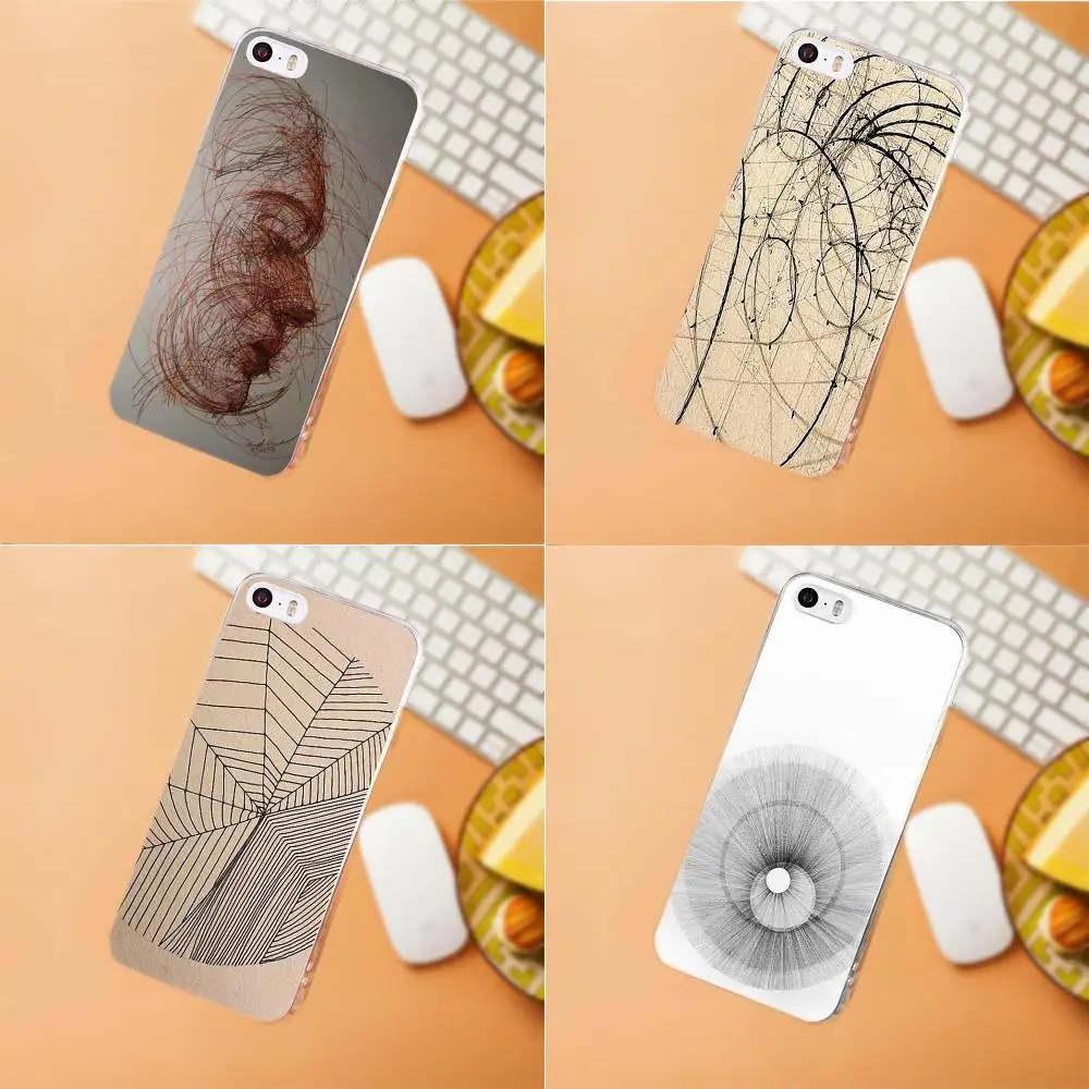 

Maerknon Abstract Geometry Line Circle For iPhone X 4 4S 5 5C SE 6 6S 7 8 Plus HTC Desire 628 630 816 820 One A9 M7 M8 M9 M10
