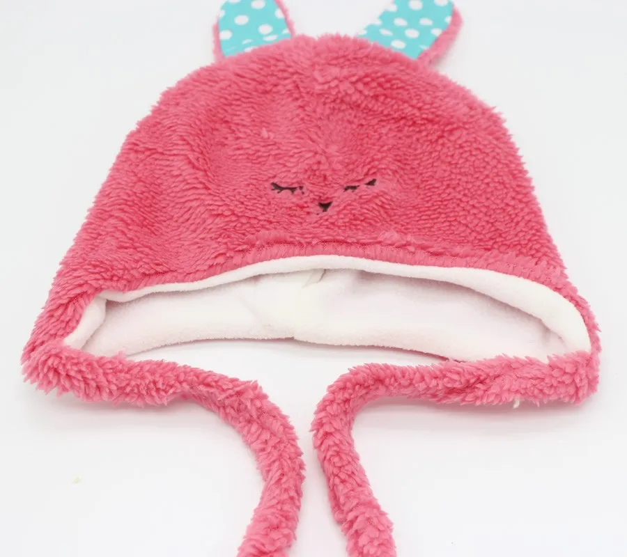 Детские шапки с милым Кроликом, мягкая шапка Thinken для девочек, детская зимняя шапка, двойные Многослойные шапочки, гетры для младенцев, HT52002+ 45