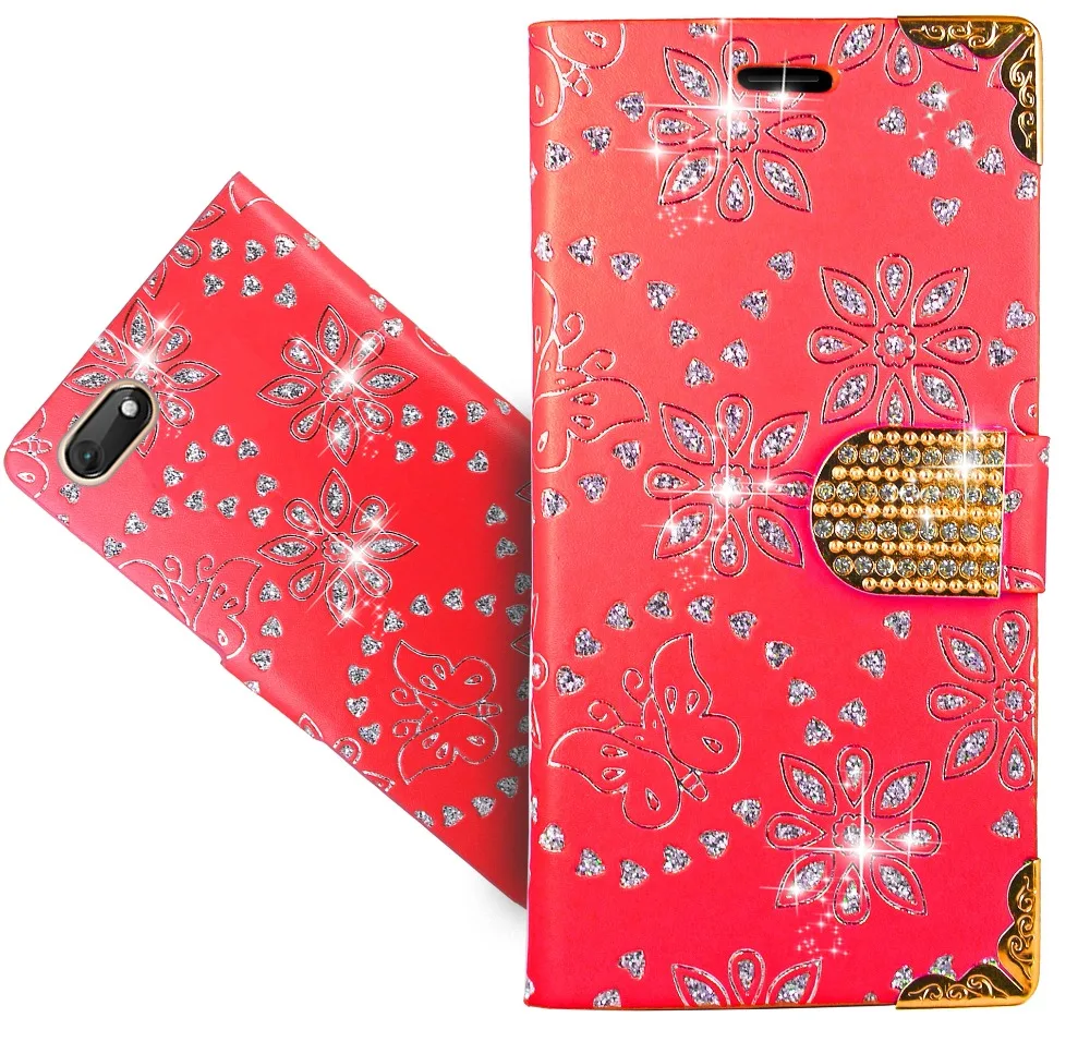 Bling чехол для Wiko Гарри 2 Кошелек Алмаз кожаный подставка Coque/чехол 2|Чехлы-портмоне|