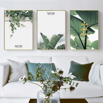

Nordic Poster Green Tropical Leaf Painting Modern Pictures Art Watercolor Print Canvas for Living Room Home Wall Decor 40x60cm