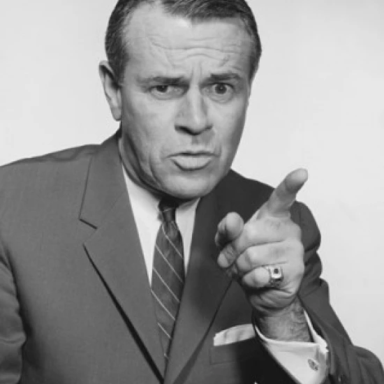 Businessman pointing forward Poster Print (18 x 24)