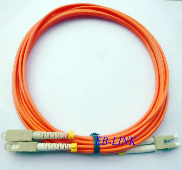 

50Meters LC/PC-SC/PC,3.0mm Diameter,OM2 Multimode 50/125,Duplex,LC to SC Optical Fiber Jumper Patch Cord Cable,