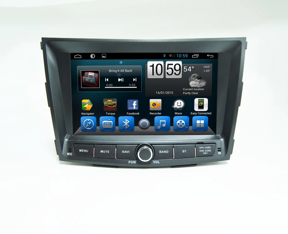 8 1024 600 Android 4 4 Autoradio gps for Ssangyong Tivolan with radio BT SWC RDS