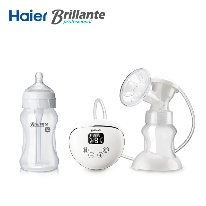 

Haier Brillante USB and Li Battery Power Electric Breast Pump Milk Sucker Powerful Suction PP Anti-colic Baby Feeding Bottle