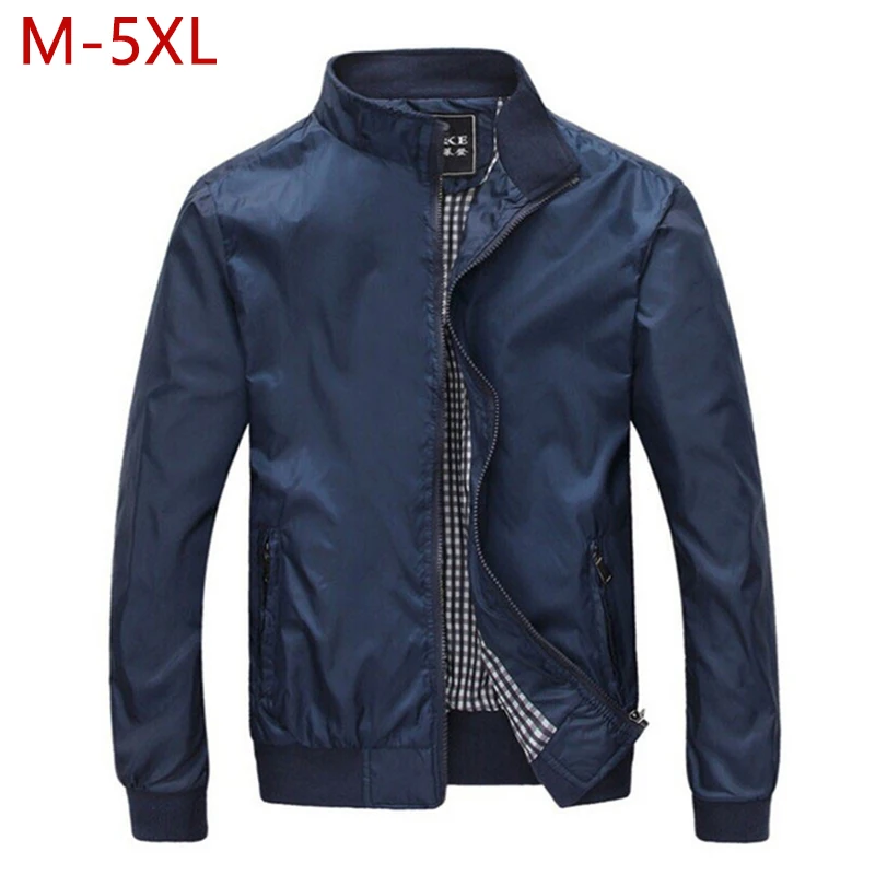 M 5XL Spring Summer Jacket Men Casual Thin Thick Windbreaker College ...