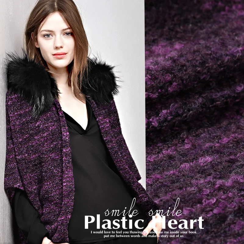 

Small fragrant wind jacket thin soft wool fabric woven wool fabrics knitted apparel fashion wholesale high quality wool cloth