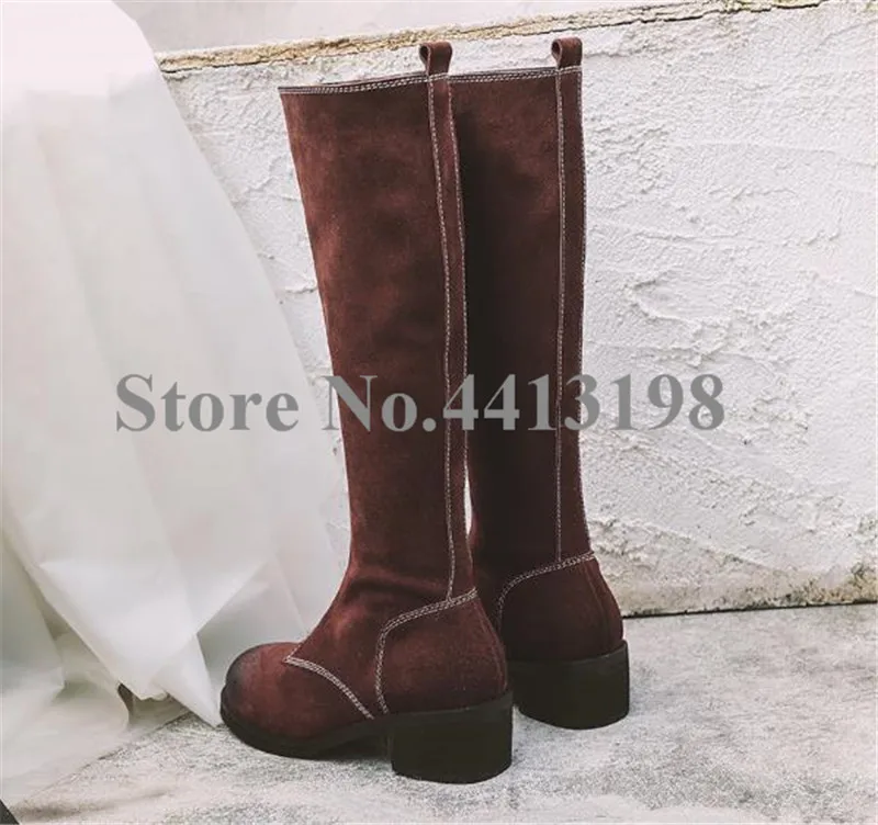 Talon Rond À Genou Femme Long Chaussures Casual Hauteur Bottes Femmes Mode Carré Med As as Du Brun Gradient Picture Picture Zip Bout Pour Troupeau vxOwwTzICq