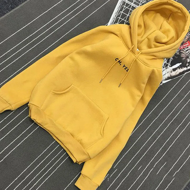 ZuoLunOuBa Autumn Winter Fashion Women Fleece Thickening Long sleeve Sweater Letter Oh Yes Harajuku Loose Pullover Size S-XXL ZuoLunOuBa Autumn Winter Fashion Women Fleece Thickening Long sleeve Sweater Letter Oh Yes Harajuku Loose Pullover Size S-XXL