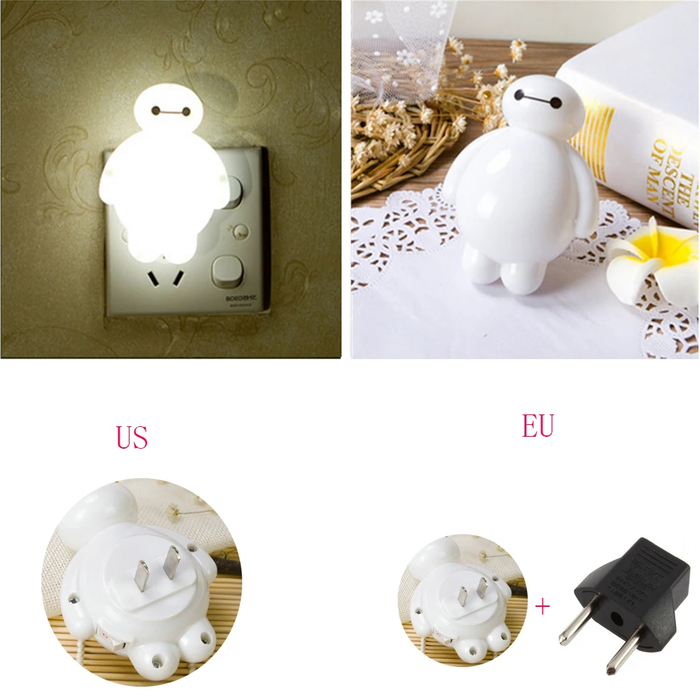 Мультяшный светильник светодиодный ночник с датчиком luminaria 110 В 220 вилка