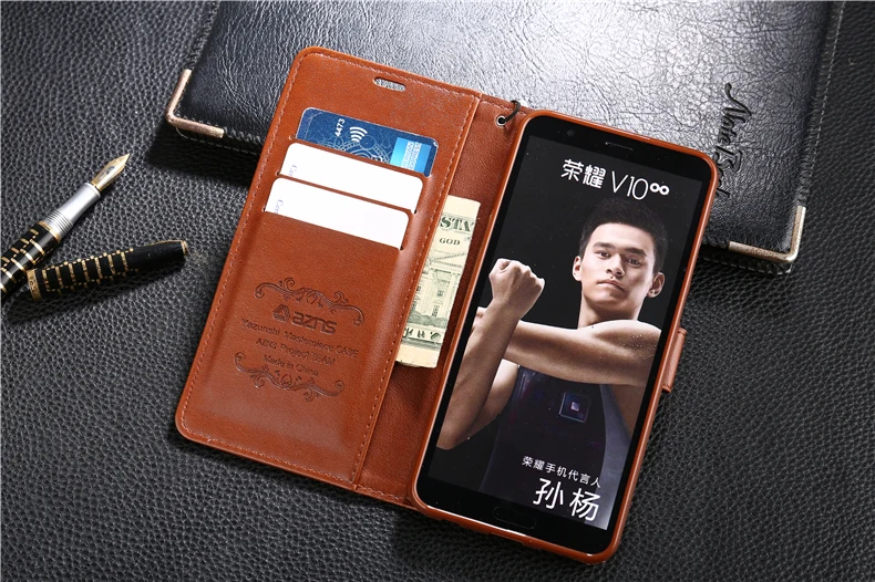 Для Huawei Honor V10 случае Роскошные Стенд Бумажник откидная крышка телефон Сумки
