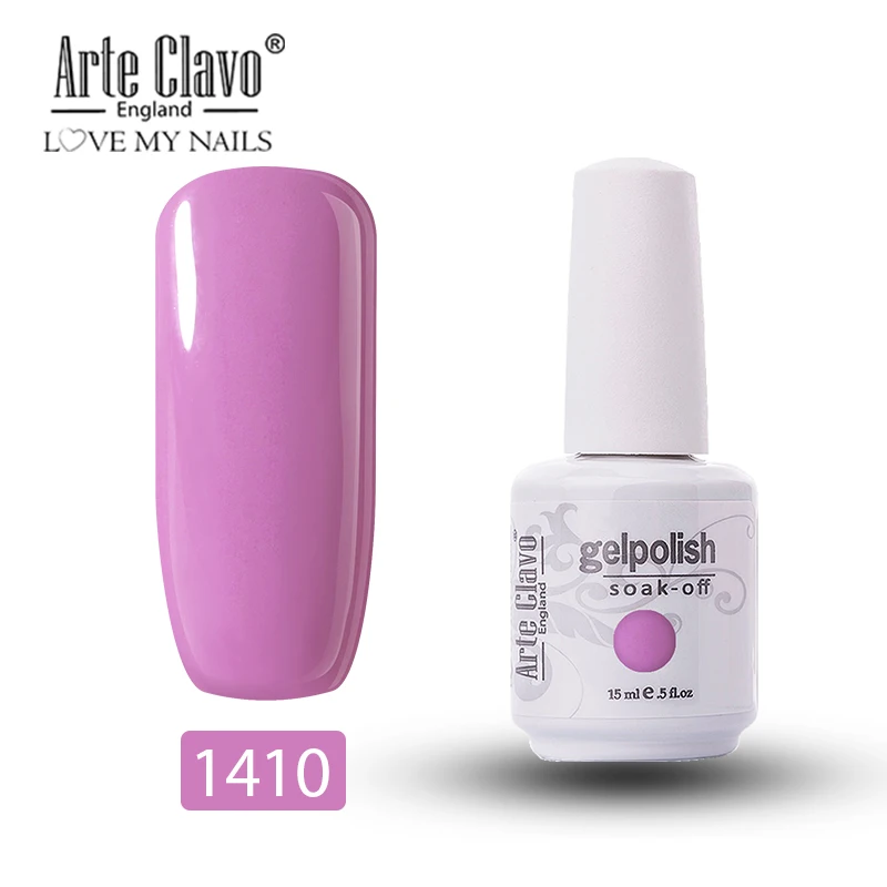 Arte Clavo Гель-лак для ногтей 15 мл телесные цвета серия УФ/светодиодный Гель-лак замочить от ногтей для маникюрный гель для ногтей лак Vernis - Цвет: 1410