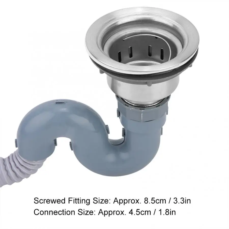 

304 Stainless Steel Home Bathroom Basin Water Drain Drainer Draining Water Tool Kitchen Water Pipe for Wash Basin