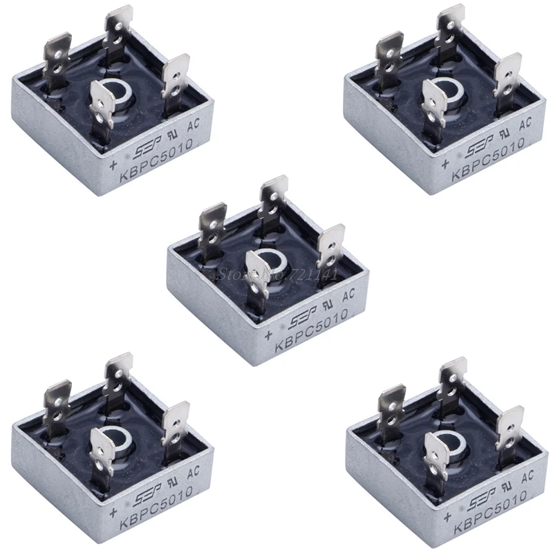 5Pcs 50A KBPC5010 1000V Metal Case Single Phases Diode Bridge Rectifier diode bridge rectifier,rectifier diodes,electrical rectifier diodes