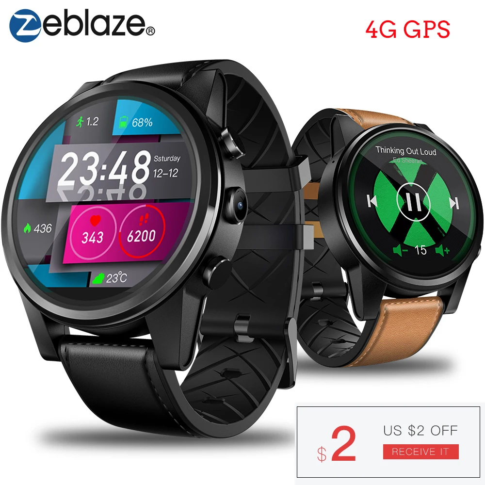 Zeblaze THOR 4 PRO 4G SmartWatch 1.6 inch Crystal Display GPS/GLONASS Smart Watch Quad Core 1GB+16G