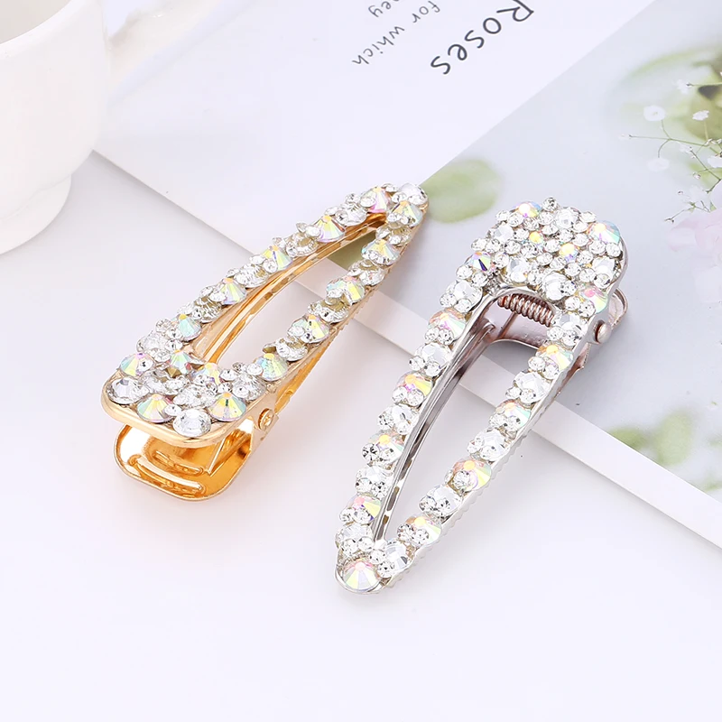 

Bohopan 2019 High Quality Women Hair Clips Shining Crystal Gold/Silver Color Hair Pins Female Wedding Party Hair Accessories