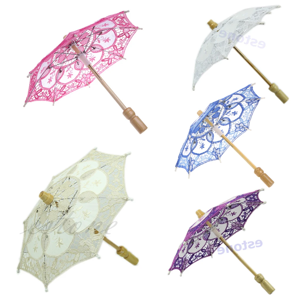 

HOT sale Parasol Umbrella Embroidered Lace For Bridal Wedding Party Decoration 15CM