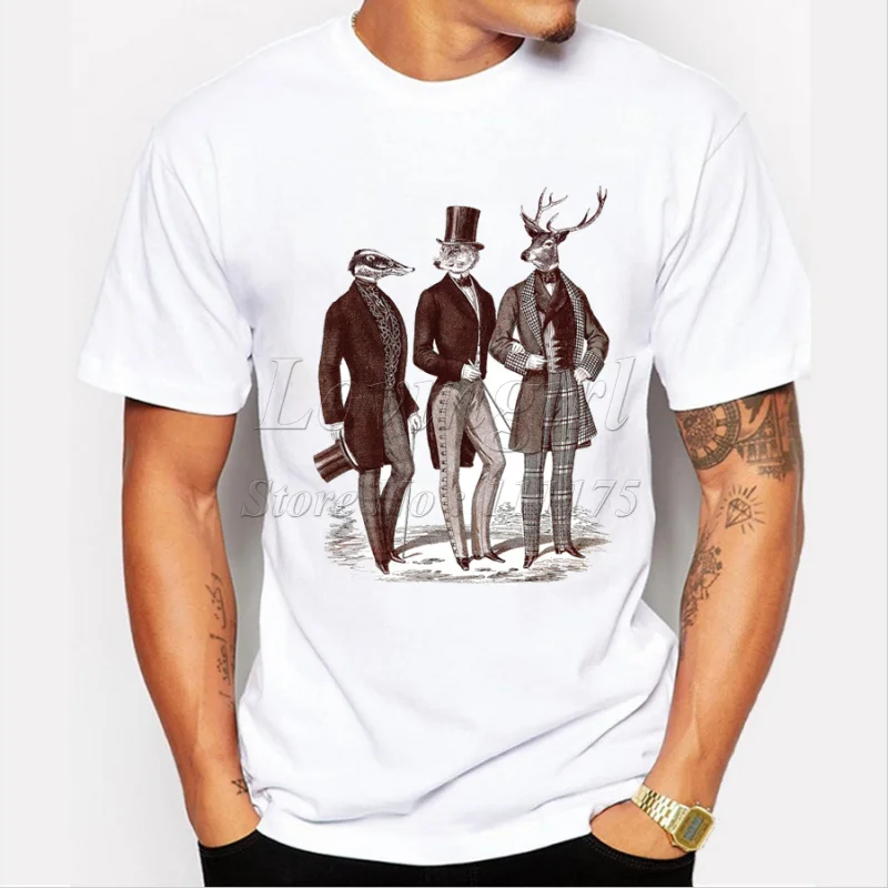 

Cheapest fashion gentlemen's in the woods design men t-shirt short sleeve casual funny tee shirts Novelty O-neck cool tops