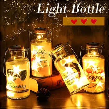 

Christmas Glass LED Lights String Wishing Bottle Crafts Night Light Bedroom Desk Lamp Party Gifts for Girls Birthday Gifts