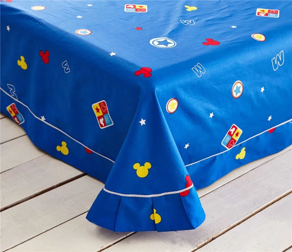 Мультфильм Disney принт Постельное белье хлопок голубой цвет Микки Мышь Стёганые одеяла Постельные покрывала Набор пододеяльников для