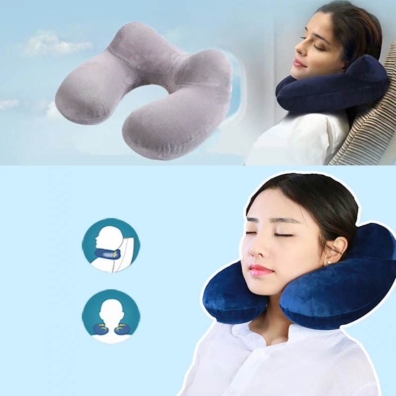 

U-shaped Pillows Travel Neckrest Travel Memory Foam Folding Slow Rebound Train Plane Portable Inflatable Pillow