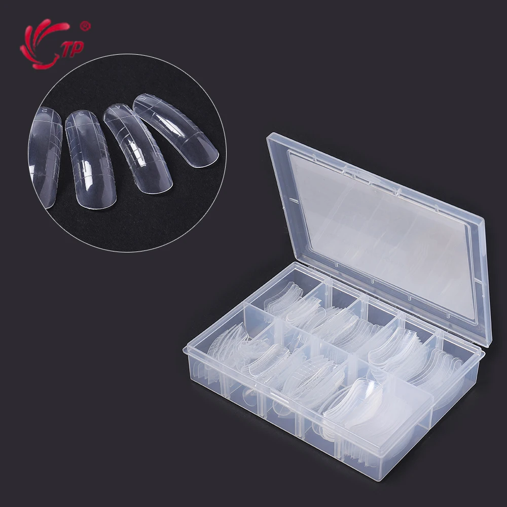 

Nail Dual System Form Mold 120 Tips/Box False Nail Quick Building Mould Dual Forms Finger Extension UV Poly Gel Nails Art 12Size