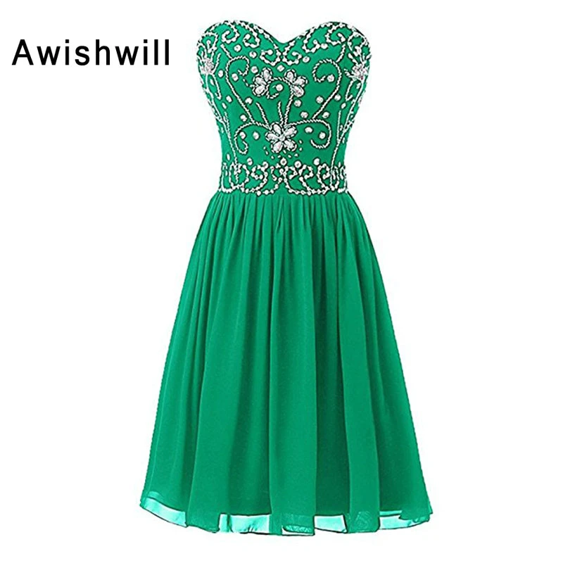 green and black cocktail dress