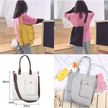

2019 new canvas shoulder bag women fashion printing cute solid color bag personality fresh wild shoulder bag