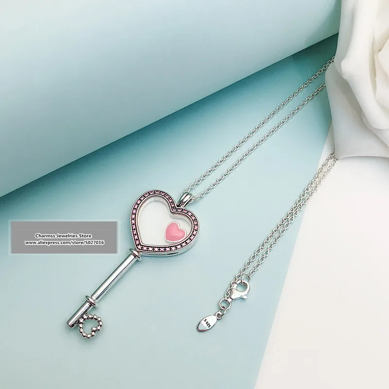 

2019 NEW Euro Charm logo Carving S925 silver 925 floating necklaces pendants pandoras women gifts lady jewelry,1pz