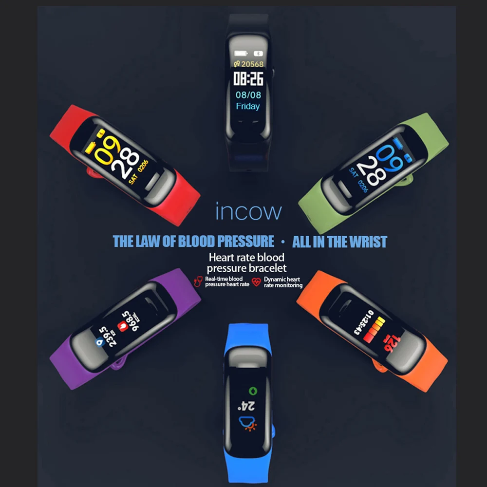 VESTMADRA C1 Plus Color Screen Smart Bracelet Blood Pressure Smart Band Heart Rate Monitor Smart Fitness Tracker Wristband