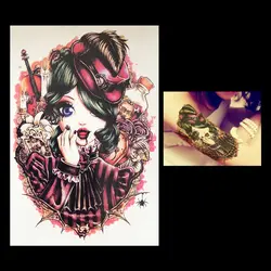 1 предмет Англии девочка вампира Водонепроницаемый цветок рука рукав татуировки HB008 Для женщин Красота здоровье тела Книги по искусству