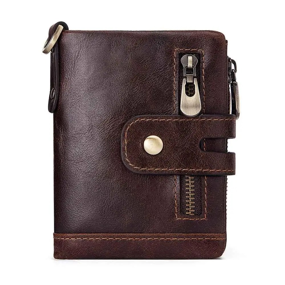 

2019 New Vintage Men Wallet Genuine Leather Short Wallets Male Multifunctional Cowhide Purse Gift Coin Pocket Portomonee
