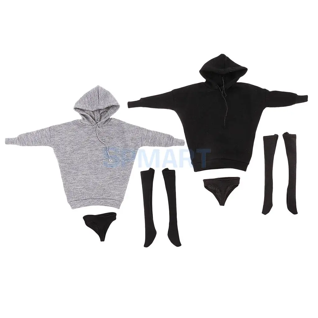 1/6 Street Style Hoodie Sweatshirt+Stocking+Briefs for 12inch    Kumik Figure Body
