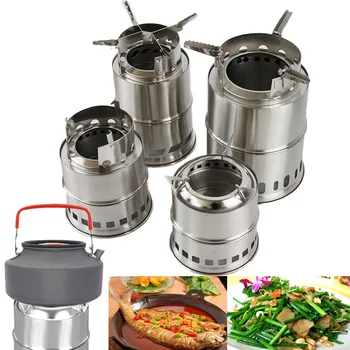 

1 Pcs Camping Lightweight Stove Foldable Windproof Wood Burning Stove for Picnic BBQ Camping DX88