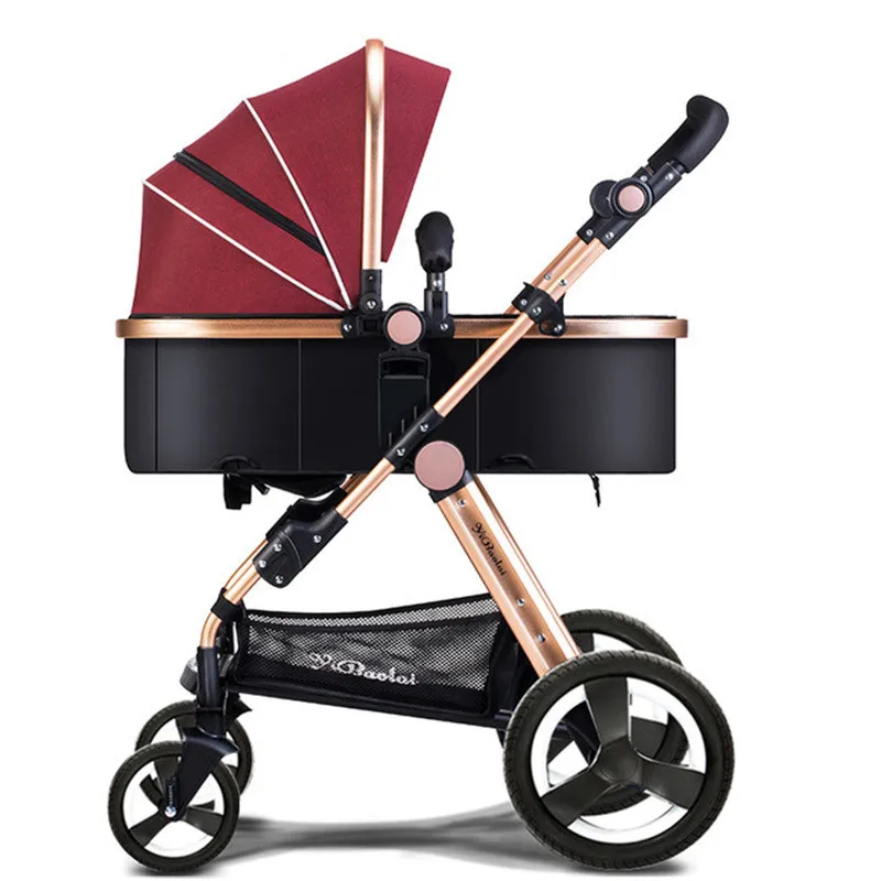 

Four Seasons High Landscape Baby Strollers Sit Folding Children 's Trolley Can Lie Down Breathable Pushchairs For Kids Poussette