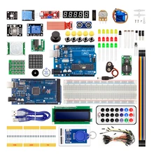 Комплект для arduino uno с mega 2560/lcd1602/HC-SR04/dupont в пластиковой коробке