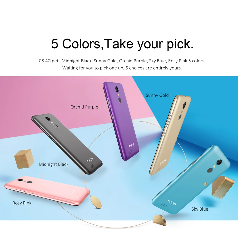 OUKITEL C8 4 г смартфон 18:9 5 дюймов HD Дисплей Android 7 0 MT6737 Quad Core 2 ГБ Оперативная память 16