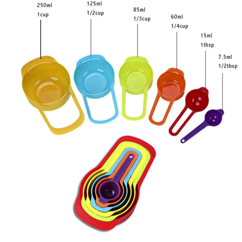 Buy 6/10Pcs Measuring Spoons Colorful Plastic Measure