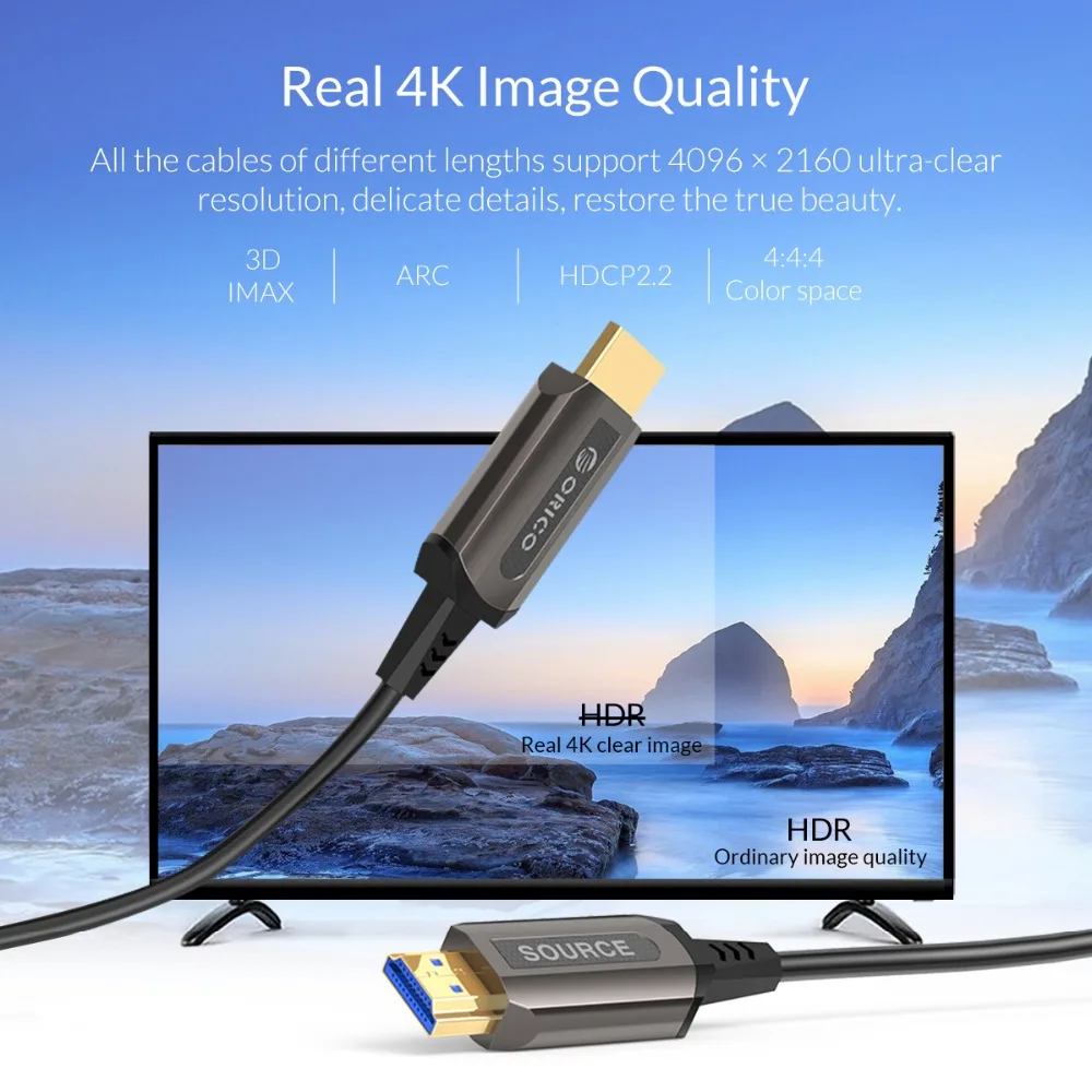 ORICO HDMI2.0 Кабель Штекерный HDMI2.0 кабель 4 к 60 Гц 18 Гбит/с Оптическое волокно HDMI разъем для ТВ ПК проектор ноутбук компьютер