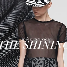 Топ на заказ черный супер мягкий эластичный пряжа грубая сетка лайкра одежда висящий DIY материал