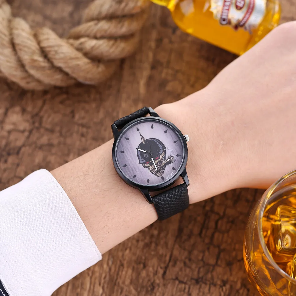 

Hot Fashion Unique Skull Printed Quartz Men Women Watches Luxury Leather Sports Watch Ladies Dress Clocks relojes mujer &Ff
