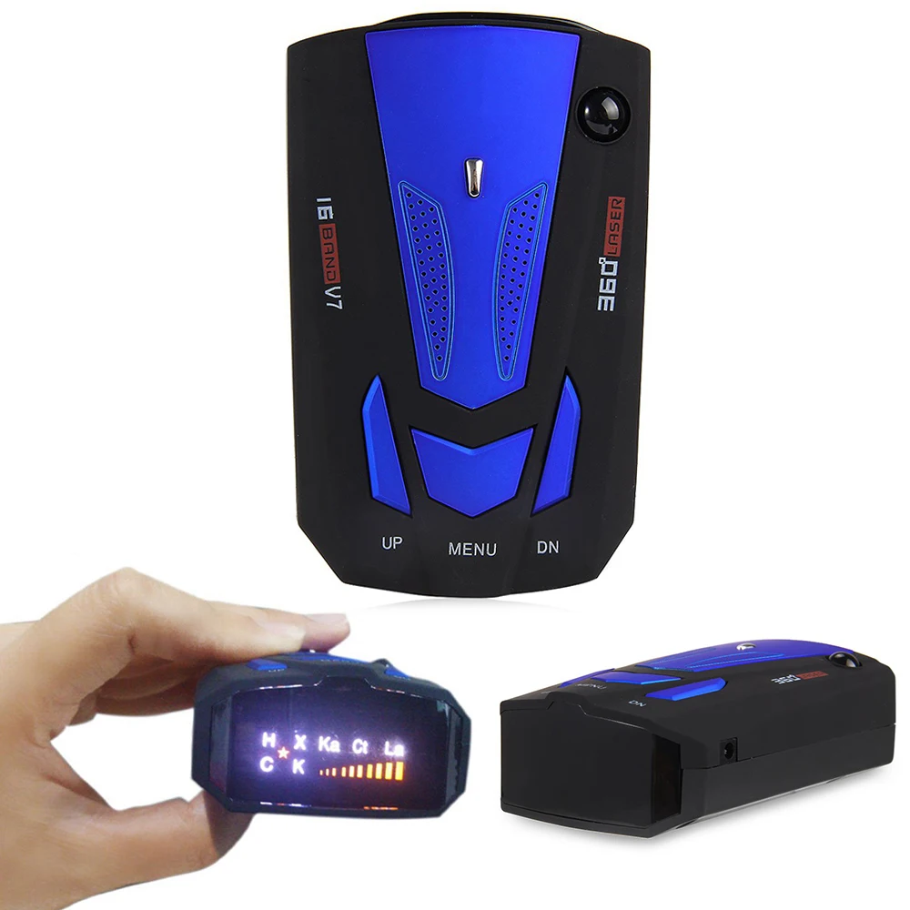

2019 Anti Radar Car Radar Detector Laser Radar Detector Russian Car Detector V7 Speed Voice Alert Warning 16 LED Display