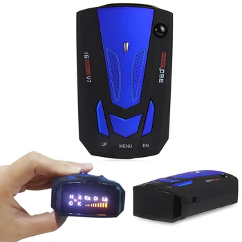 2021 Anti Radar Car Detector Laser Radar Detection Russian V7 Speed Voice Alert Warning 16 LED Display Three Color to Choose