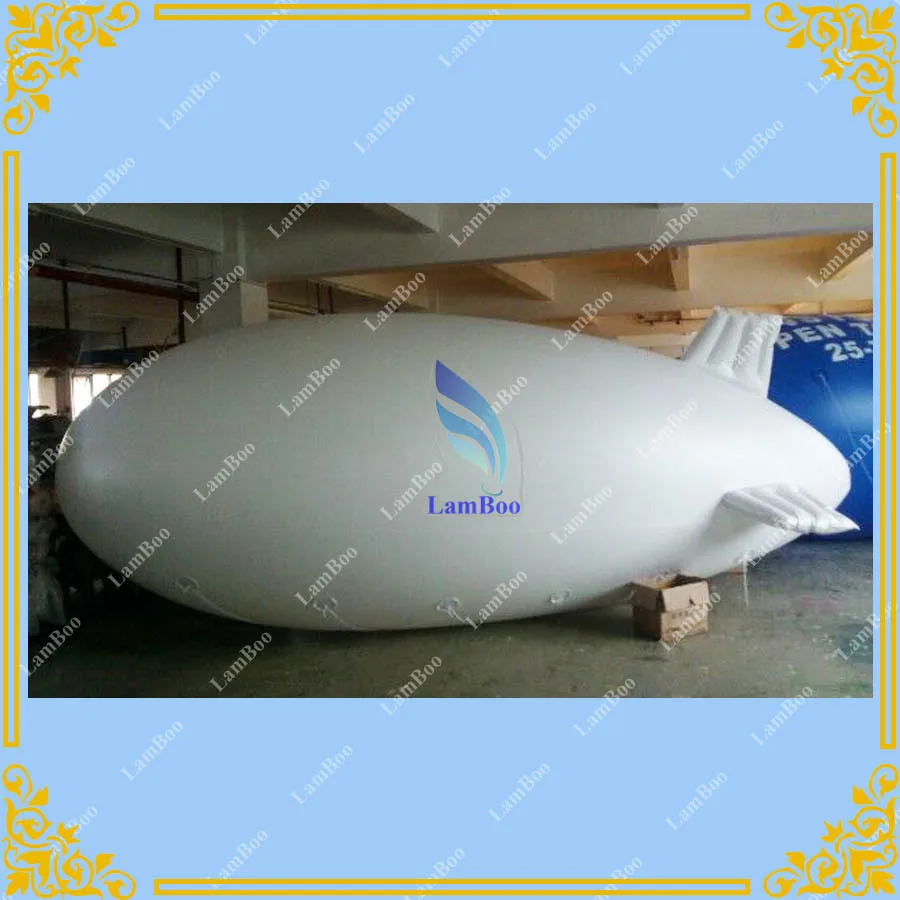 

Free Shipping 6m/20ft Long Inflatable blimp Airship Zeppelin All White Color for Advertising Promotion