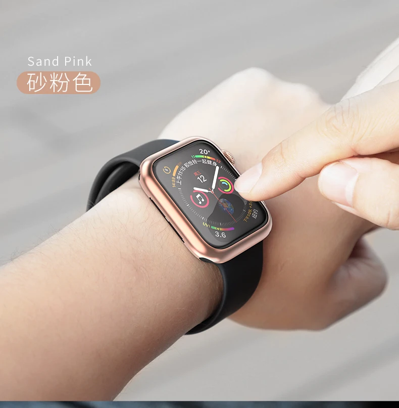 HOCO покрытие силиконовый чехол для Apple Watch Series 4 чехол мягкий TPU чехол для часов для iWatch 44 мм 40 мм чехол группа