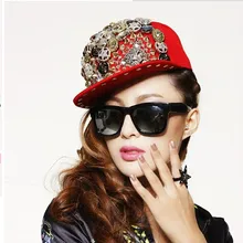 1 piece Punk style Rock personality jazz hat baseball cap Men Women Spike mixed skull angel leopard Studs Rivet Cap Hat